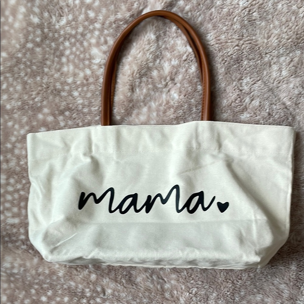 Canvas Tote Bag with “Mama” print for maternity or diaper bag, or baby shower